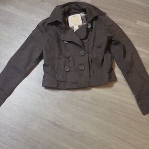 Wet Seal Dark Green Cropped   Coat